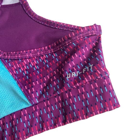 Nike Pro Dri-Fit Girls Swoosh Athletic Sports Bra Purple Blue Sz L - Picture 4 of 8